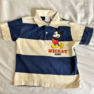 Disney Mickey Mouse Polo - Navy and Cream
